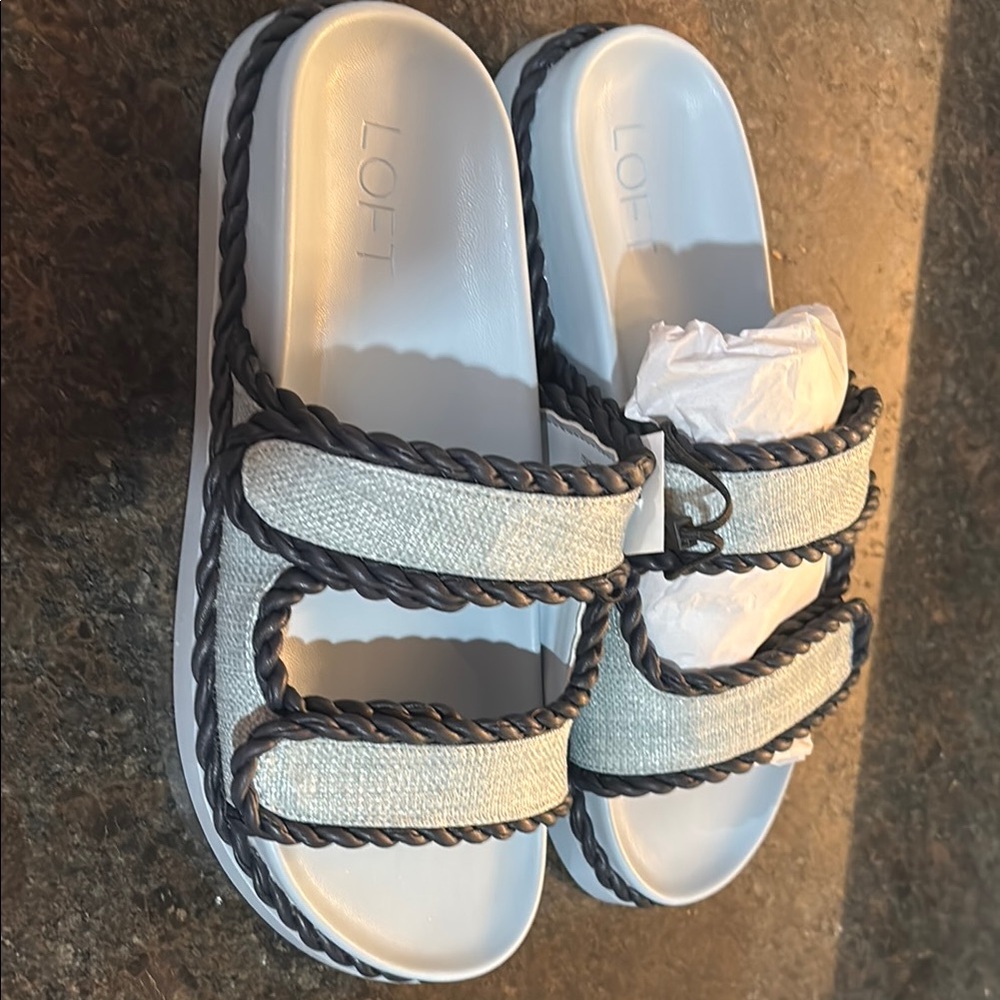 LOFT Blue Slide Sandals